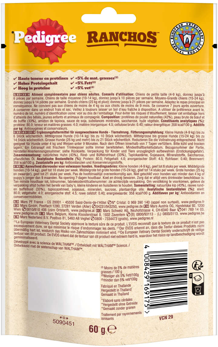 Pedigree Hundeleckerli Ranchos Wrap mit Huhn